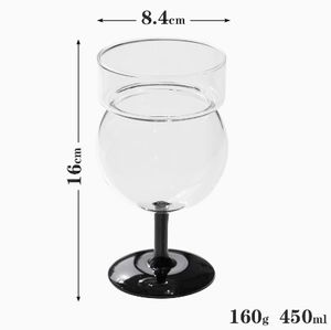 <span class=keywords><strong>Verre</strong></span> à <span class=keywords><strong>vin</strong></span> de luxe <span class=keywords><strong>noir</strong></span> personnalisé à pieds hauts résistant à la chaleur - Product Image 6