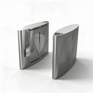 ประตูรั้วกั้นแบบพับเก็บได้ สแตนเลส พร้อมเครื่องอ่าน NFC RFID เสียงเบา ประตูหมุน 2 ทาง สำหรับสถานี สถานที่ราชการ และสถานที่ท่องเที่ยว - Product Image 1