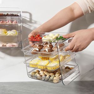 <b>Stackable</b> Food <b>Storage</b> Trays Rectangle 4-7 Compartments Multi Layer Kitchen Prep <b>Container</b> Household Use - Product Image 1
