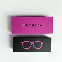 Étui de luxe personnalisé en carton pour lunettes de vue et de soleil, avec revêtement UV, pelliculage mat, doublure en éponge, boîtes rigides recyclables pour montres