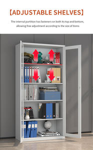 مكتب معدني طويل القامة قابل للقفل بأرفف قابلة للتعديل ولي من أجل الكتب والمستندات - Product Image 6