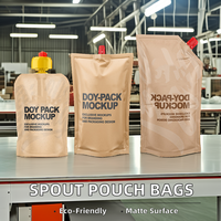 Sacs transparents scellés en BOPP personnalisés, emballage de boissons liquides rechargeables avec bec verseur, pochette aseptique pour jus, eau, gelée