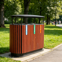Poubelles métalliques extérieures pour espaces publics, de grande taille municipale, pour la classification des déchets environnementaux, avec couvercles (type bac à fruits)