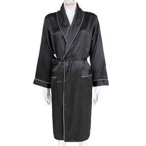 Beautiful Polyester Silk Robe Custom logo Silk Bathrobe Sexy Satin Kimono Peignoir De Bain <strong>Dressing</strong> <strong>Gown</strong> Bathrobe - Product Image 1