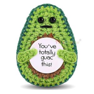 LI Juguetes de Ganchillo Hechos a Mano, Muñecos Amigurumi, Llaveros de Ganchillo, Juguetes de Frutas Tejidos con Tarjetas de Afirmaciones Positivas, Muñecos Antiestrés - Product Image 3