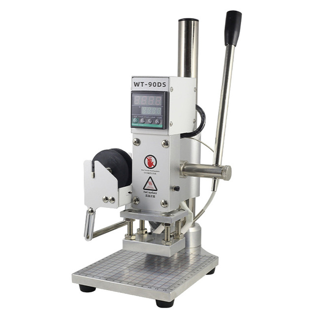 WT 90DS Digital Hot Foil Stamping Machine Manual Bronzing Machine Pvc Card Leather Pencil Paper Press Embossing Machine