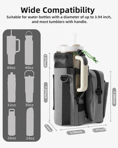 Magnetic Gym Bag Oxford Water <b>Bottle</b> Bag with Polyester Lining <b>Mini</b> Portable Crossbody Bag for Daily Outing Fitness Gym Holder - Product Image 4