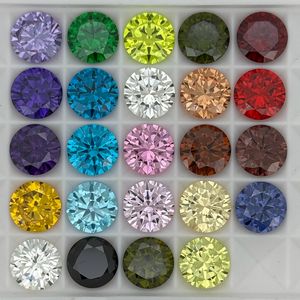 Piedras de Circonia Cúbica Redondas de 4mm 6mm 8mm 10mm 12mm, Color Amarillo, Verde y Rosa, Circonia Sintética, Material de Circonio Tratado Térmicamente - Product Image 4