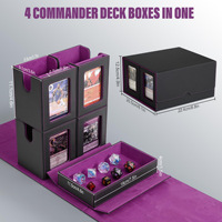 Boîte à cartes portable en cuir PU durable Torson, coins arrondis, personnalisable, pour jeux de cartes TCG/CCG, impression couleur intégrale