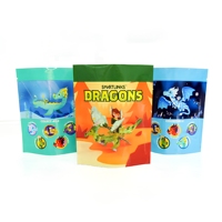 Sachet refermable holographique métallisé personnalisé à trois soudures latérales avec trou de suspension pour figurines de dessins animés, jouets pour enfants, figurines surprises et cadeaux
