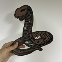 Décoration de table en bois gravé multicouche, motif fauves (élan, renne, serpent), thème chasse et forêt, décoration murale, décoration de table, figurine Sasquatch, forme animale