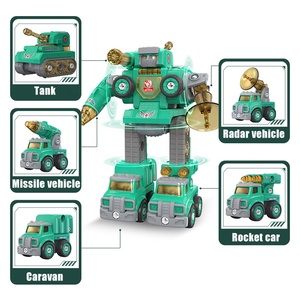Véhicules jouets à démonter 5 en 1 se transforment en assemblage de tige de robot déformation robot jouet cadeau pour enfants avec <span class=keywords><strong>son</strong></span> <span class=keywords><strong>et</strong></span> lumière - Product Image 4