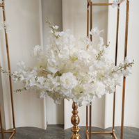 Centre de table floral blanc personnalisé, arrangement de plantes, fleurs artificielles en soie, décoration pour mariage, photographie, fête