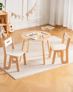 Ensemble <span class=keywords><strong>table</strong></span> et chaise en bois pour tout-petits, 2 chaises réglables en hauteur, pour enfants de 3 à 8 ans, bureau pour enfants, <span class=keywords><strong>table</strong></span> <span class=keywords><strong>multi</strong></span>-<span class=keywords><strong>activités</strong></span> - Product Image 1