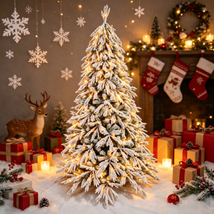 Árbol <span class=keywords><strong>de</strong></span> Navidad Artificial Blanco con Nieve Artificial, Ramas Densas Realistas, Decoración para Bodas, Eventos, Hogar y Festividades, Fabricante OEM - Product Image 1