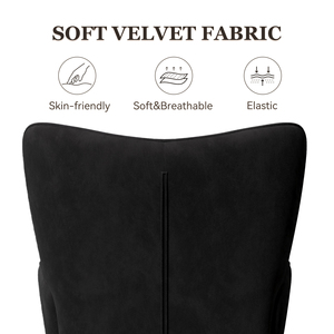 Velvet Accent <b>Chair</b> with Ottoman Tufted Button High <b>Back</b> Wing <b>Back</b> <b>Chair</b> Upholstered Leisure Armchair for Living Room Bedroom - Product Image 4