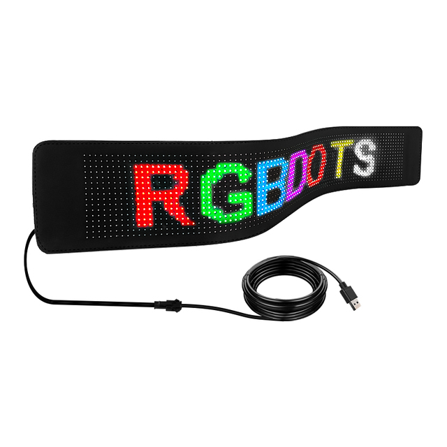 Scrolling Advertising LED Ultra-Thin Soft 16*64 Pixels Screen HD Picture Logo Light LED Display for Home Car Live Streaming