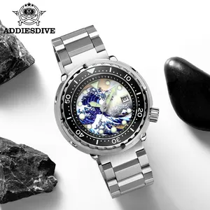 ADDIES H5 300米防水NH35神奈川冲浪表盘手表奢华男士腕表自动手表