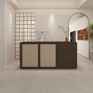 Mostrador de cajero de ratán Wabi-Sabi de estilo japonés, mostrador de recepción, <span class=keywords><strong>casa</strong></span> de té, salón de belleza, Yoga, estudio, Bar, escritorio de recolección de orejas de viento - Product Image 6