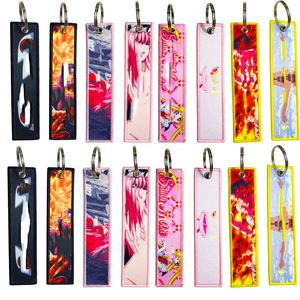 <b>Custom</b> Woven Embroidery Logo Jdm Cute Cartoon Fabric Jet Tag Keyring Keychain Sublimation Anime <b>Key</b> Chain - Product Image 4