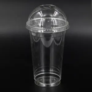 12Oz 16Oz 20Oz Eco-Vriendelijke Wegwerp Composteerbare Biologisch Afbreekbare Doorzichtige Pla Custom Plastic Beker Met Deksel