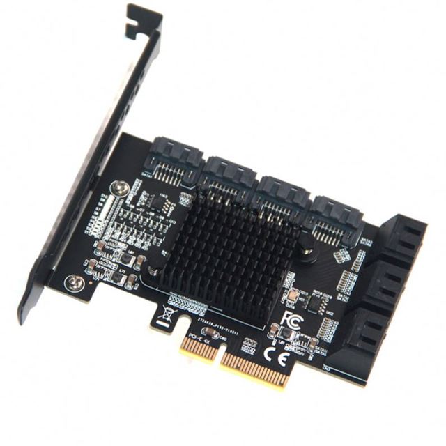 Riser 10 Port PCIE SATA Card PCI Express SATA Controller PCIE to SATA3 Expansion Card PCI E X1 / X4 SATA 3 6Gbps ASM Chip