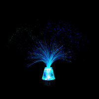 Lampe de nuit à fibre optique LED avec base en cristal de glace, design original, pour table, bureau, décoration de chambre