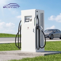 Estación de Carga para Vehículos Eléctricos de Corriente Continua de 60KW, 120KW, 320KW con Pantalla Publicitaria de 32 Pulgadas, Doble Conector CCS1 CCS2 CHADEMO GBT, OCPP 1.6J, 4G, RFID, IP54