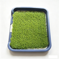 Support de tapis d'entraînement pour chien en herbe artificielle réutilisable pour l'intérieur, système de grille, cadre bleu classique, vente en gros