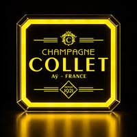 Présentoir à Bouteilles LED Lumineux à Niveaux, Support à Liqueurs en Acrylique, Présentoir à Vin Personnalisé VIP pour Comptoir de Salle de Banquet et Mariage