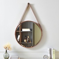 Miroir de salle de bain cosmétique LED rond moderne à écran tactile avec design mural suspendu, taille sur mesure