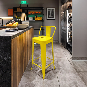 Hiện đại màu đen cổ sắt Thanh phân với ghế gỗ thương mại công nghiệp thiết kế cổ điển cho nhà bếp và nhà hàng sử dụng - Product Image 6