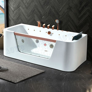 Bañeras de hidromasaje individuales baratas Balnearios de bañera modernos de alta calidad <span class=keywords><strong>con</strong></span> panel de vidrio transparente <span class=keywords><strong>con</strong></span> baño de burbujas termostático - Product Image 3