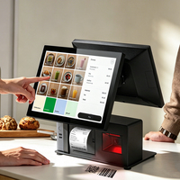 Sistema POS Todo en Uno de 15.6 Pulgadas, Terminal POS con Impresora y Escáner Integrados, Compatible con Win10 y Win11 para Caja Registradora de Minoristas