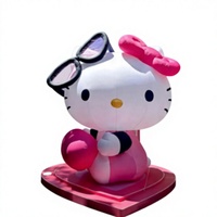 Mascotte gonflable personnalisée en forme d'ours rose, costume publicitaire ambulant idéal pour les inaugurations de magasins, les défilés et la promotion de marque