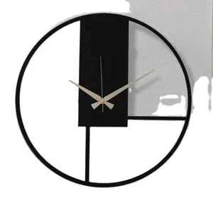 SWT-Reloj de pared de alta calidad con esqueleto redondo de Metal, números romanos, minimalista, decoración Industrial para el hogar