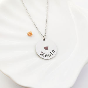 Élégant Collier en <span class=keywords><strong>or</strong></span> avec nom personnalisé Élégant Collier rond de marque Pièce intemporelle Bijoux de station de <span class=keywords><strong>disque</strong></span> Bijoux pour femmes et hommes - Product Image 4