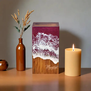 Urna Funeraria de Madera y Resina Epoxi con Acabado Pulido, Estilo Moderno, la Más Vendida - Product Image 5