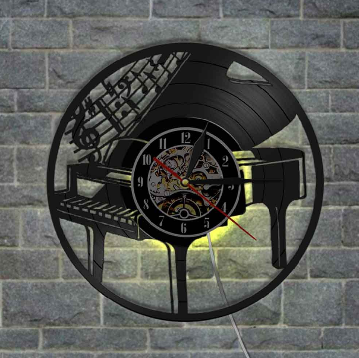 The Marine Corps Horloge Murale En Vinyle Avec Plaque Sonore Rétro