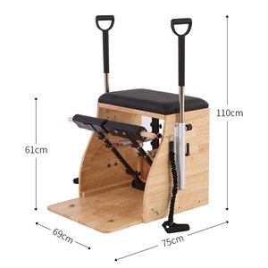 Ensemble Reformer Pilates Multifonctionnel en Bois PU avec Correcteur de Posture, Chaise Combo Barrel, Pédales Séparées et Poignées de <span class=keywords><strong>Yoga</strong></span> pour Reformer Pilates - Product Image 5