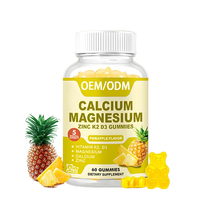 Gomitas de Calcio y Magnesio OEM con Vitamina D3, K2 y Zinc, Suplemento de Vitaminas para el Apoyo Óseo e Inmunológico, Gomitas para Aumentar la Estatura
