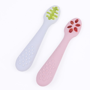 Idée de nouveau produit pour tout-petits 2024 - Cuillère d'apprentissage pour bébé de 6+ mois, sans BPA, ensemble de cuillères en silicone pour la première alimentation - Product Image 2