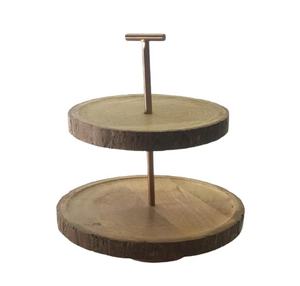 ด้านเรซิ่นการออกแบบรอบรูปร่างไม้สองชั้นยืนเค้ก - Product Image 3