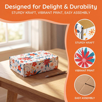 Boîte d'expédition en carton ondulé imprimée en couleur avec motif floral, boîte d'emballage personnalisée pour l'expédition