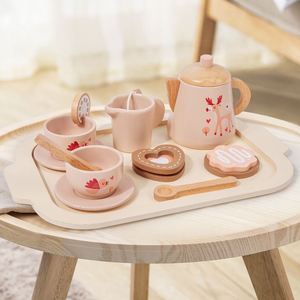 Ensemble de thé en bois pour petites filles, accessoires de cuisine pour jeu d'imitation de fête de princesse - Product Image 6