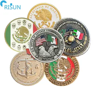工厂定制3D拉丁美洲墨西哥国旗地图纪念挑战硬币定制墨西哥挑战硬币