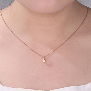 Venta al por mayor 18K oro rosa sólido Real calidad superior diamante Natural diseño Irregular colgantes bonito regalo para novia para cumpleaños - Product Image 2