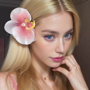 Barrettes à cheveux esthétiques style fée, orchidées dégradées roses, épingles florales, accessoires <span class=keywords><strong>de</strong></span> coiffure tropicaux Mermaidcore pour les vacances et les accessoires <span class=keywords><strong>photo</strong></span> - Product Image 2
