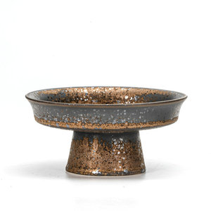 Plato Redondo de Cerámica con Incrustaciones Doradas, Hecho a Mano, Estilo Wabi Sabi, para Fiestas, Hogar, Hotel, Restaurante - Product Image 5