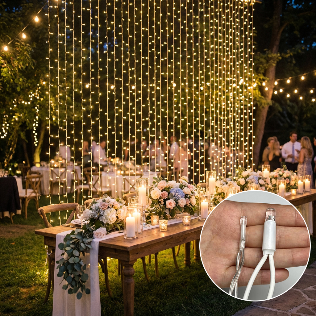 Outdoor 10m 20m 30m 50m Luces Solares De Navidad Para Exterior Multicolor RGB Micro LED Christmas String Curtain Fairy Light